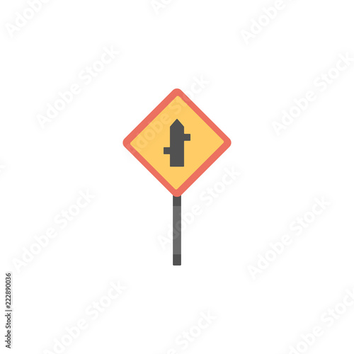 Crossroad junction colored icon. Element of road signs and junctions icon for mobile concept and web apps. Colored Crossroad junction can be used for web and mobile