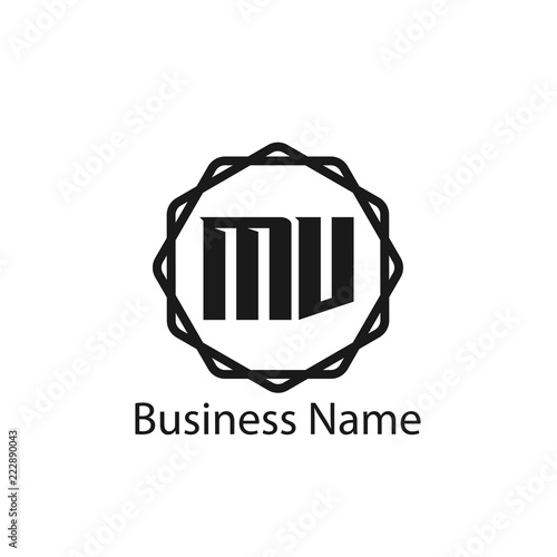 Initial Letter MV Logo Template Design
