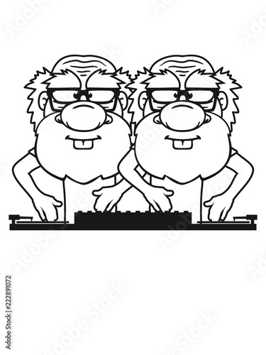 Wallpaper Mural duo team paar 2 freunde opa dj mischpult platte auflegen club alt großvater disko musik party feiern tanzen bart vinyl cool nerd geek hornbrille comic cartoon clipart lustig dance s Torontodigital.ca