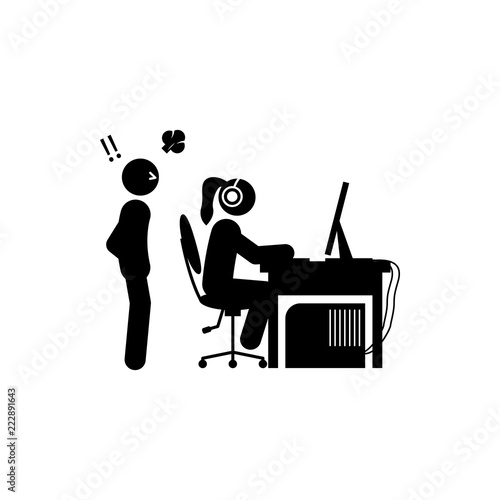man addiction icon. Element of gamer icon for mobile concept and web apps. Glyph man addiction icon can be used for web and mobile