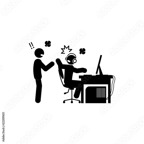 man addiction icon. Element of gamer icon for mobile concept and web apps. Glyph man addiction icon can be used for web and mobile
