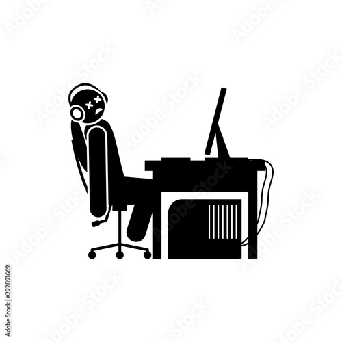 man game over icon. Element of gamer icon for mobile concept and web apps. Glyph man game over icon can be used for web and mobile