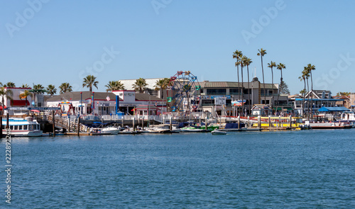 Balboa fun zone in Newport Beach California viewed from the bay on a sunny day  © Kort Feyerabend