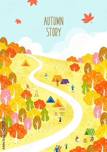 Autumn travel illustration