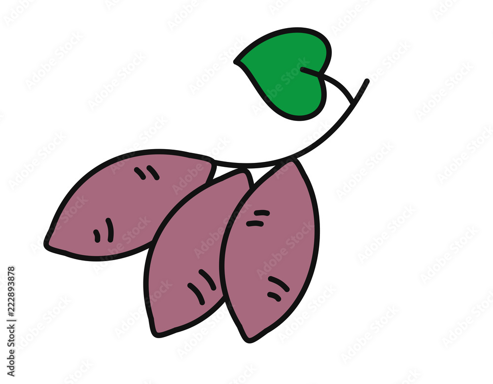 芋掘り葉1 色 Stock イラスト Adobe Stock