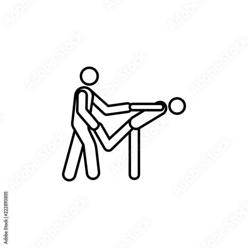 Training of leg icon. Element of medicine physiotherapy of legs icon for mobile concept and web apps. Thin line Training of leg icon can be used for web and mobile