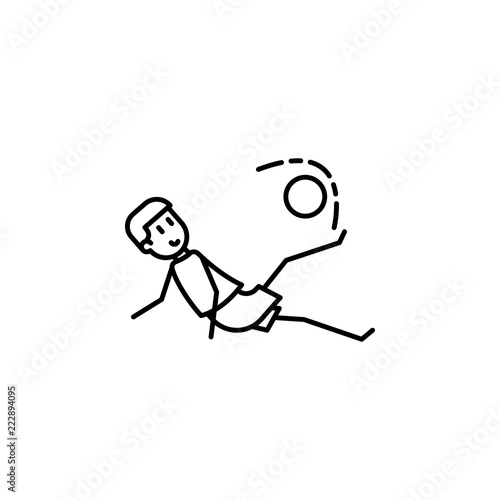 kick kicker icon. Element of soccer player icon for mobile concept and web apps. Thin line kick kicker icon can be used for web and mobile