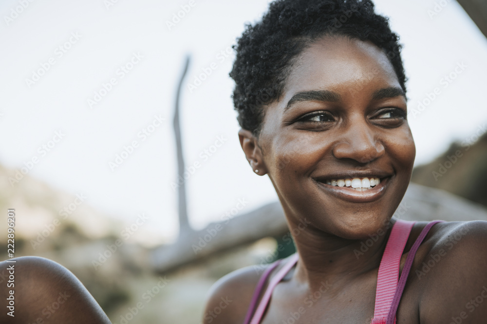 Portrait of a cheerful woman