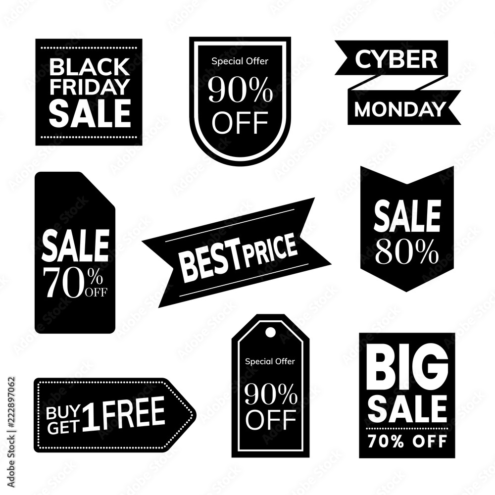 Set of promotion badge vectors Set of promotion badge vectors