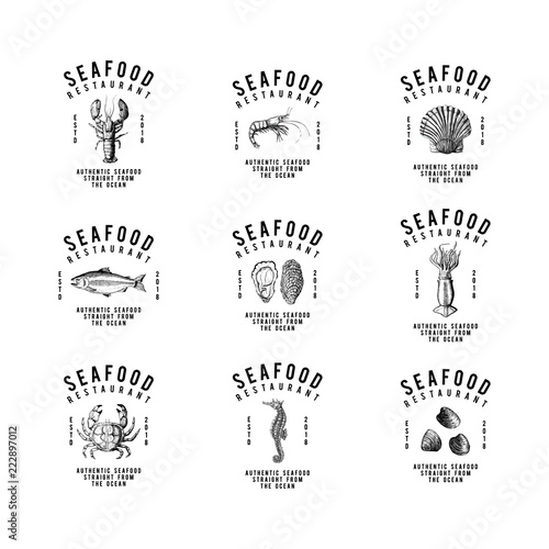 Set of food logo design vectors