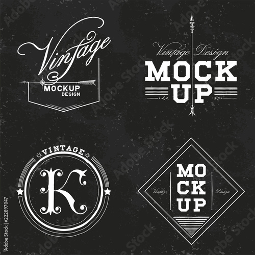 Set of vintage mockup logo design vector