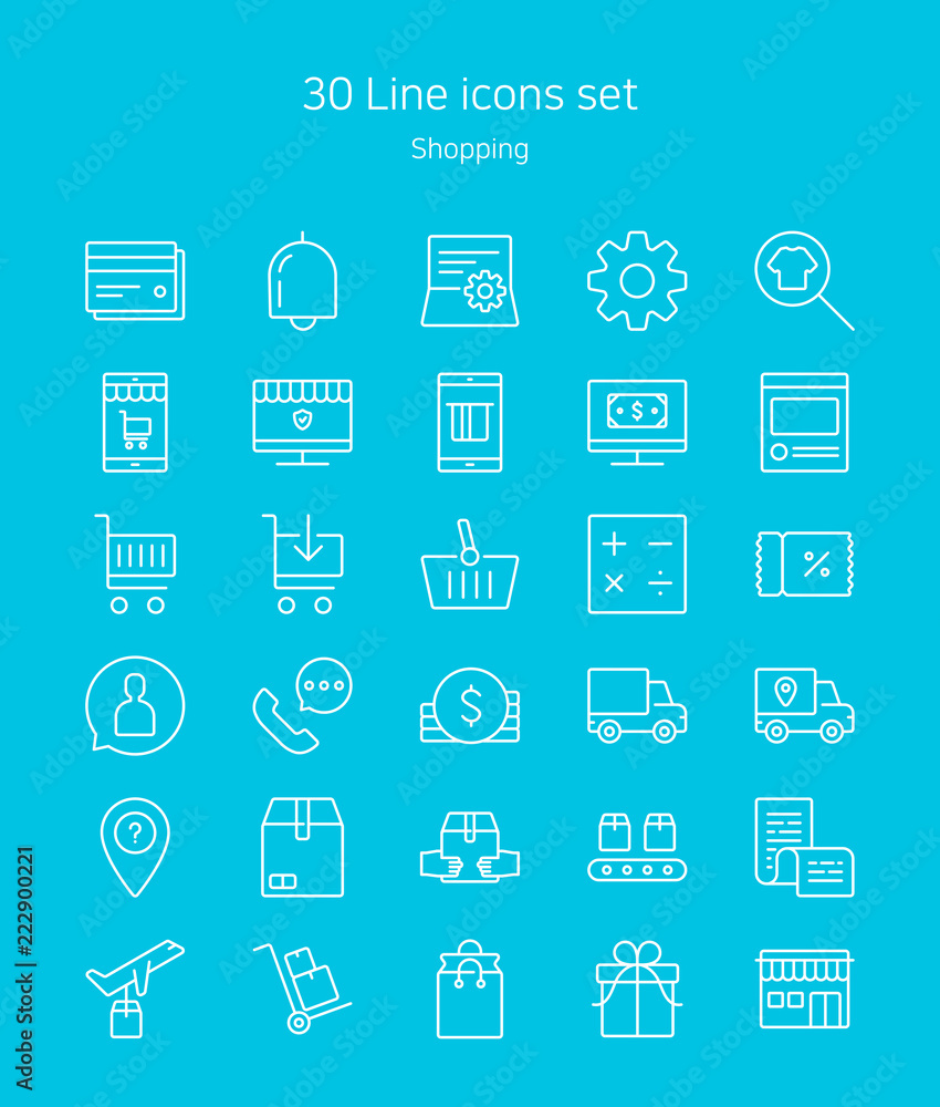 Shopping icons set. Shopping icons set.