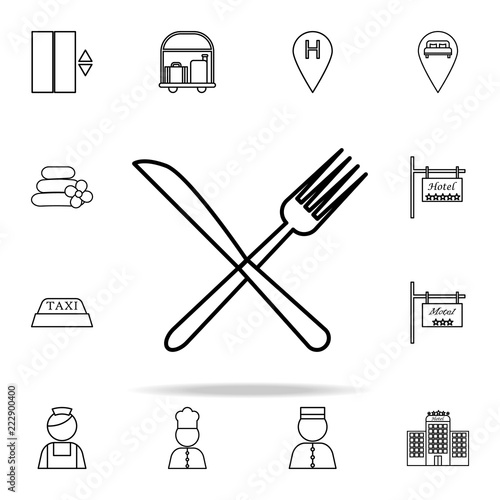 fork and knife icon. hotel icons universal set for web and mobile
