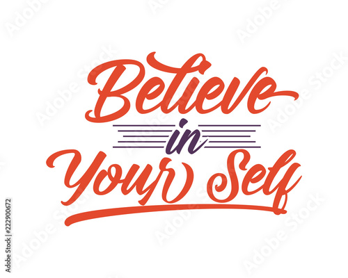 believe in your self words sentence typography typographic writing script image vector icon symbol set