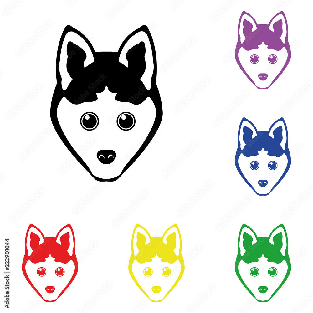 Elements of dog in multi colored icons. Premium quality graphic design icon. Simple icon for websites, web design, mobile app, info graphics
