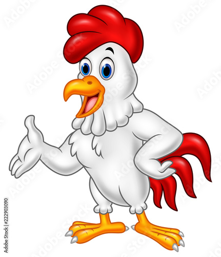 Cartoon rooster posing
