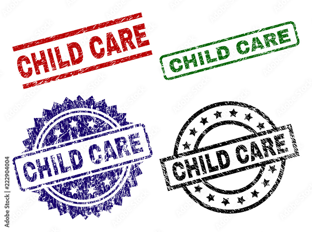 CHILD CARE seal prints with corroded surface. Black, green,red,blue vector rubber prints of CHILD CARE title with dirty surface. Rubber seals with circle, rectangle, medal shapes. CHILD CARE seal prints with corroded surface. Black, green,red,blue vector rubber prints of CHILD CARE title with dirty surface. Rubber seals with circle, rectangle, medal shapes.