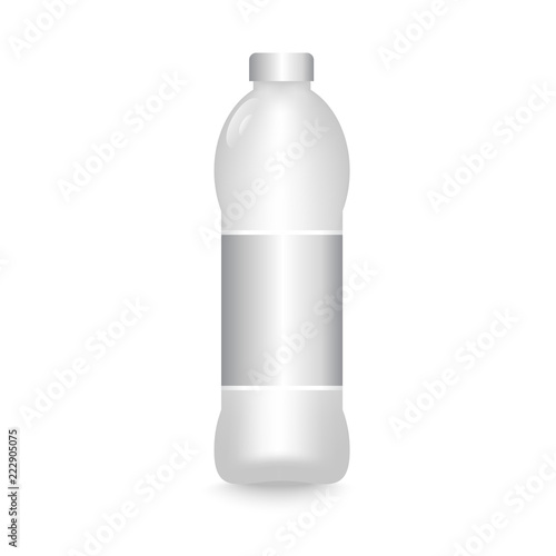 Plastic bottle with the label. Vector mockup