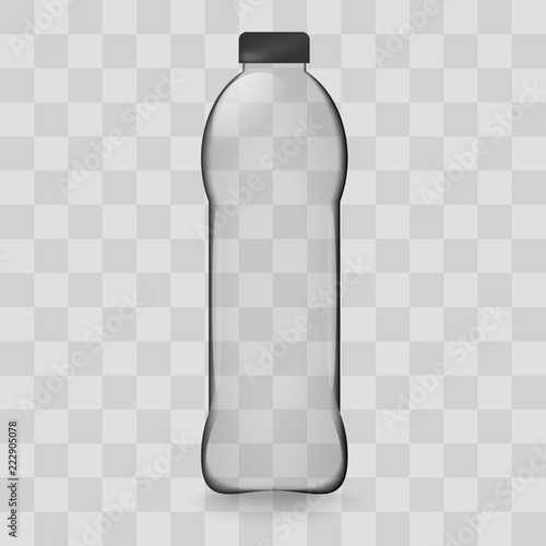 Transparent plastic bottle image with the shadow