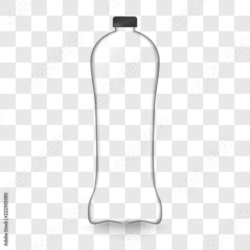 Transparent plastic bottle image with the shadow