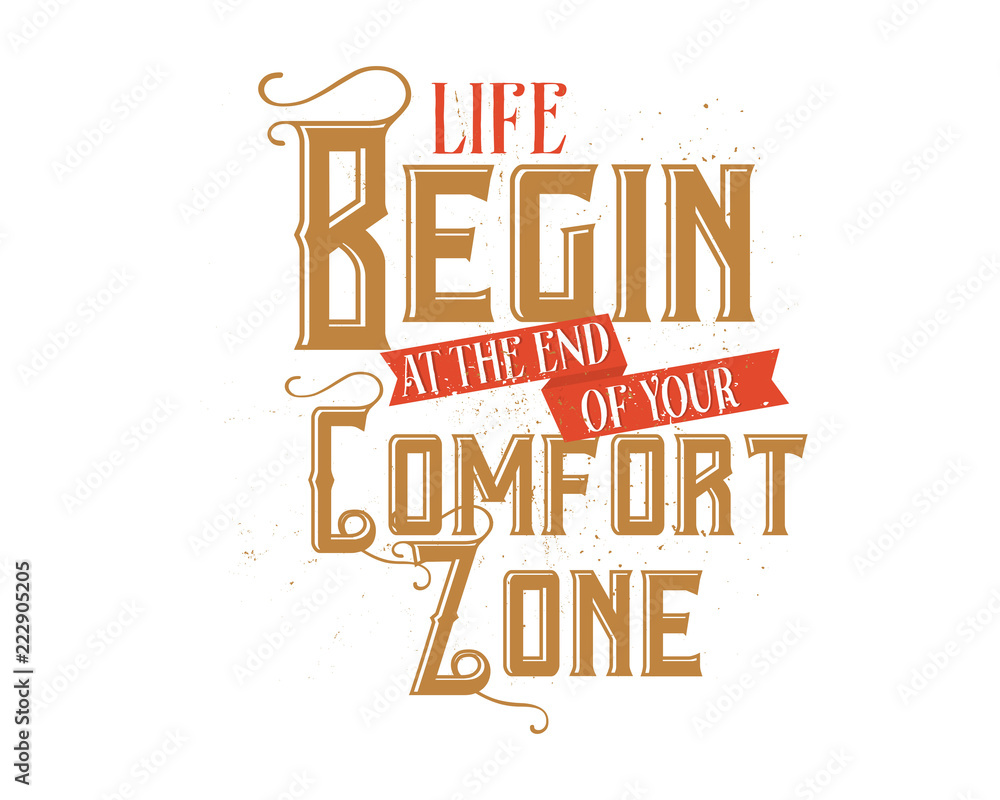 comfort zone script words sentence typography typographic writing ...