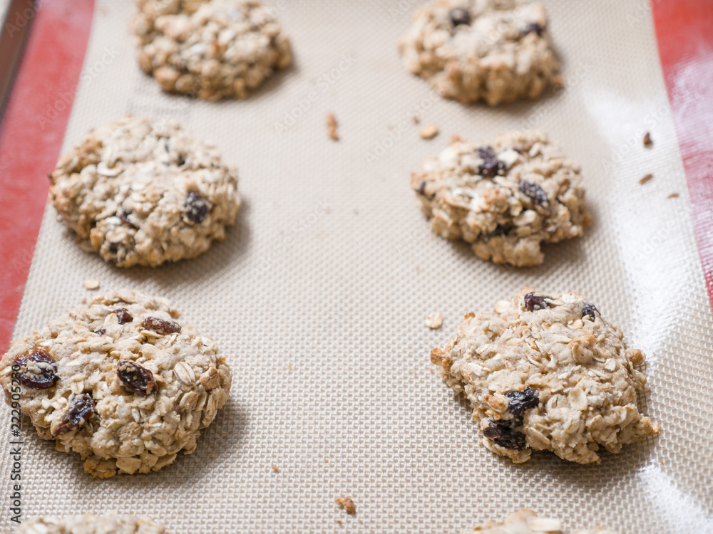 Baking Christmas holiday oatmeal raisin cookies Baking Christmas holiday oatmeal raisin cookies