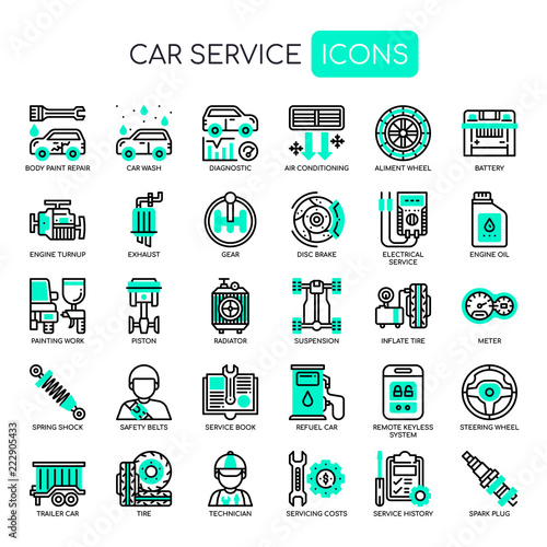 Car Service , Thin Line and Pixel Perfect Icons.