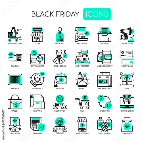 Black Friday , Thin Line and Pixel Perfect Icons.