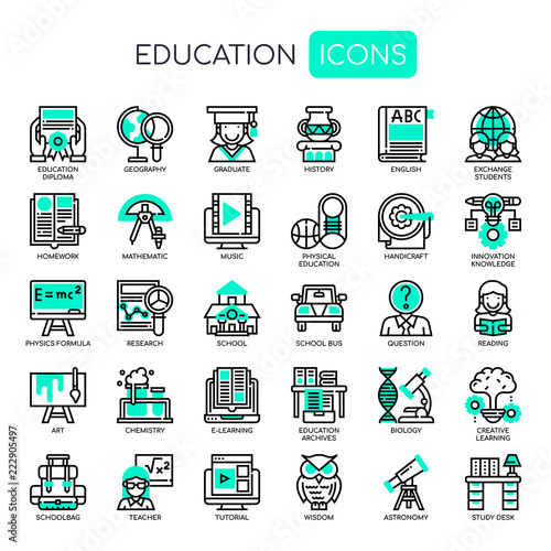 Education , Thin Line and Pixel Perfect Icons.