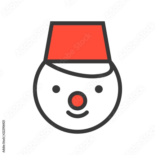 Snowman head, Merry Christmas theme set, filled outline editable stroke pixel perfect icon