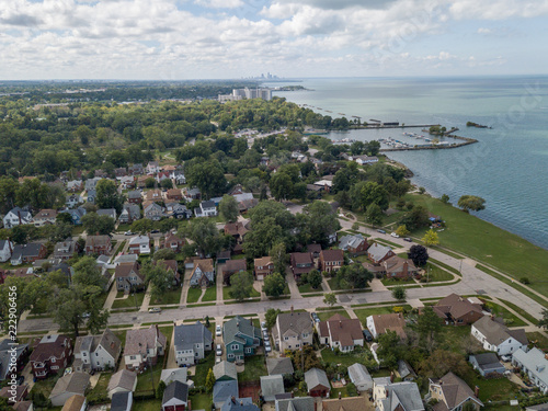 Euclid Aerial view with Cleveland, Ohio in background
