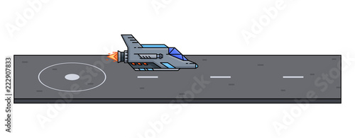 Objects of 2d platformer, game interface, 8-bit game, fly spacecraft.