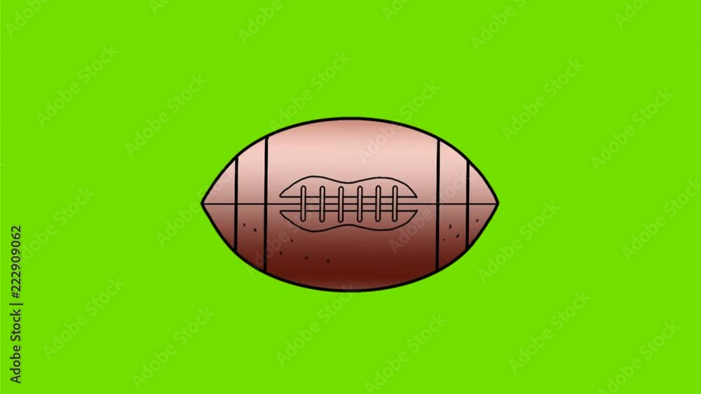 American Football Ball Spin Color 2D Animation American Football Ball Spin Color 2D Animation