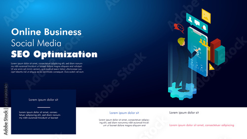 Digital Marketing, Social Media, SEO Optimization creative vector illustration