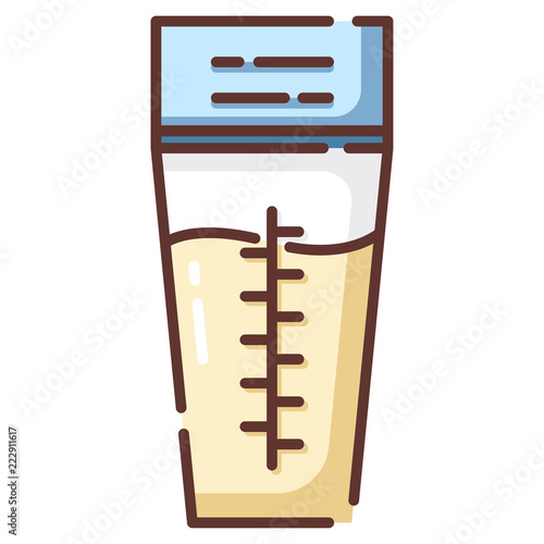 Breast milk storage bags LineColor illustration