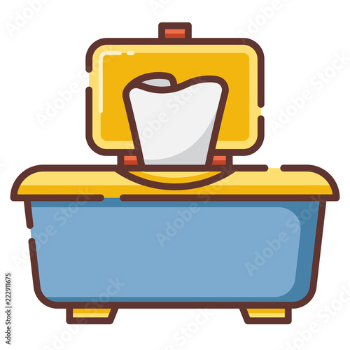 Baby wipes LineColor illustration