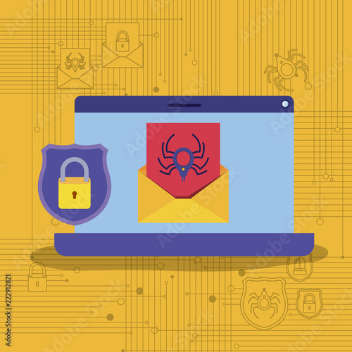 cyber security with laptop