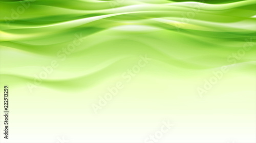 Green abstract smooth waves modern background