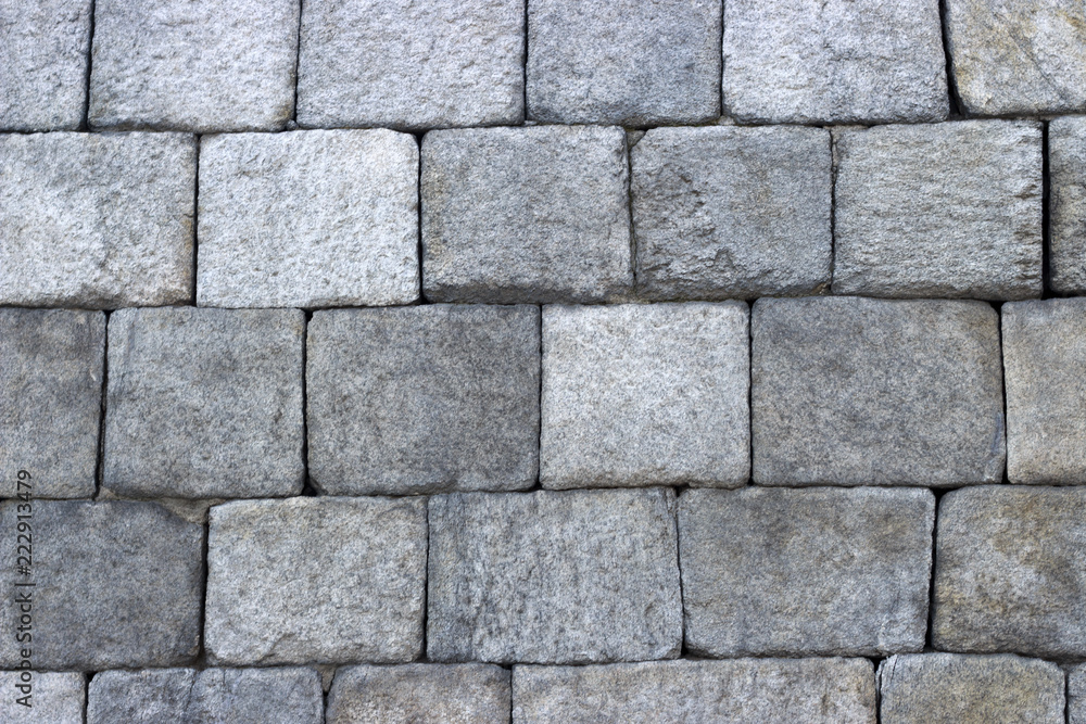 Naklejka premium ancient wall of stones close-up, texture, background