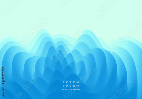 3D wavy background with ripple effect. Abstract vector illustration. Design template. Modern pattern.