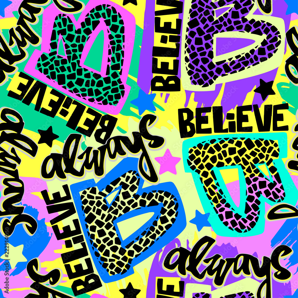 Always Believe in your dreams hand drawn inspirational lettering.