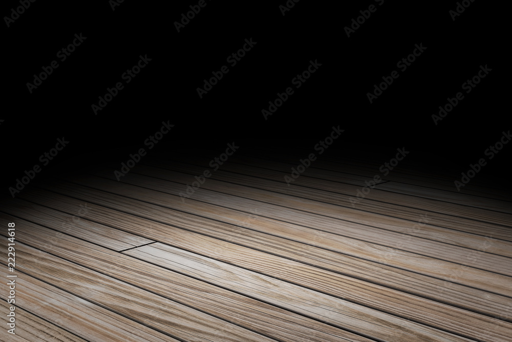 Plank wood floor texture perspective background for display or montage
