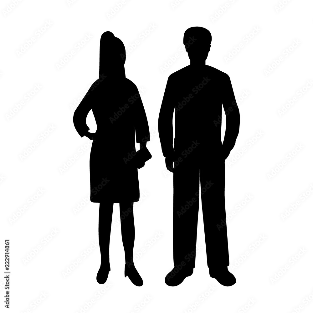 Silhouettes of a man and a woman Silhouettes of a man and a woman