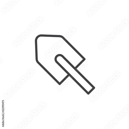 Shovel outline icon. linear style sign for mobile concept and web design. Gardening tool simple line vector icon. Spade symbol, logo illustration. Pixel perfect vector graphics
