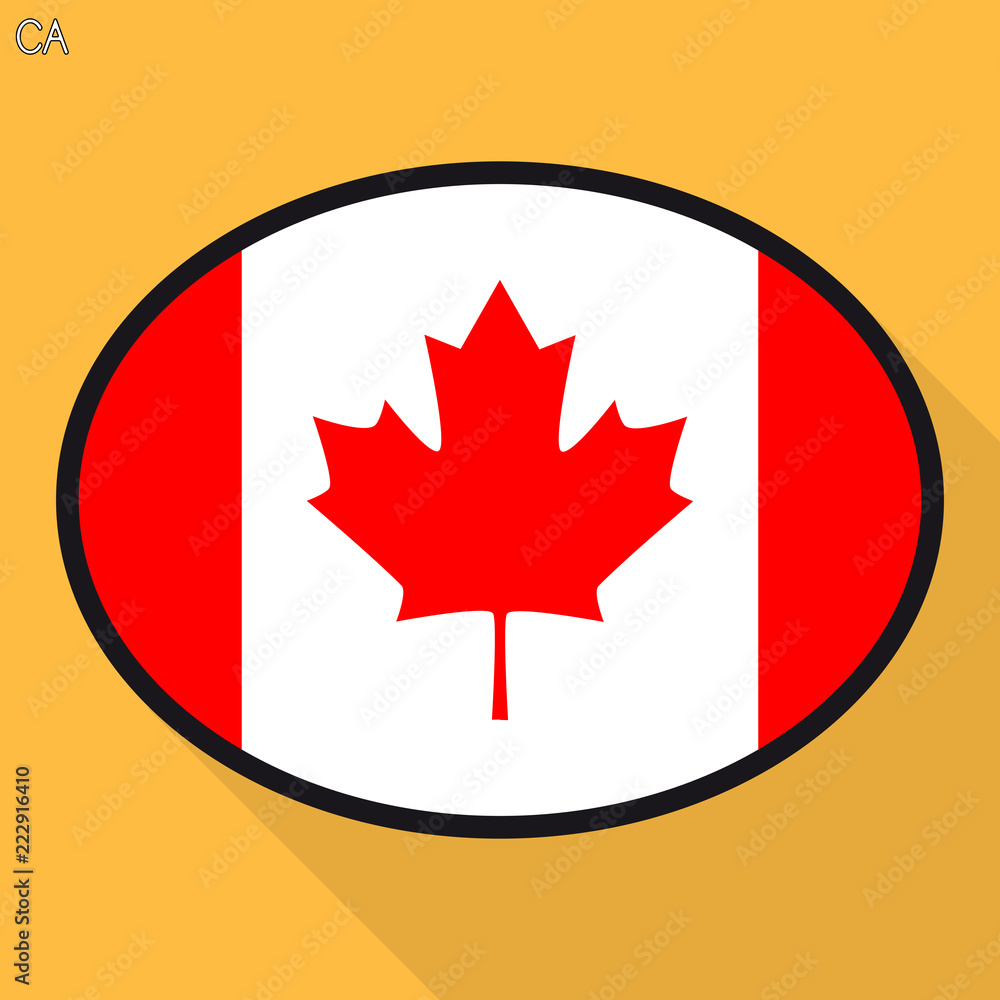 Canada flag speech bubble, social media communication sign, flat business oval icon. Canada flag speech bubble, social media communication sign, flat business oval icon.