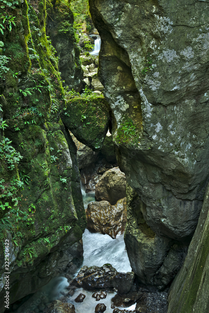 Scenic landscape in Tolmin gorge in Slovenia Scenic landscape in Tolmin gorge in Slovenia
