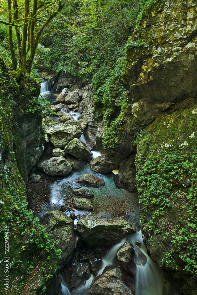 Scenic landscape in Tolmin gorge in Slovenia Scenic landscape in Tolmin gorge in Slovenia