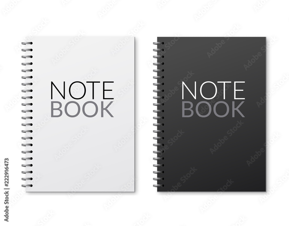 Realistic vector notebook design. Diary blank office document. Note book sheet Realistic vector notebook design. Diary blank office document. Note book sheet