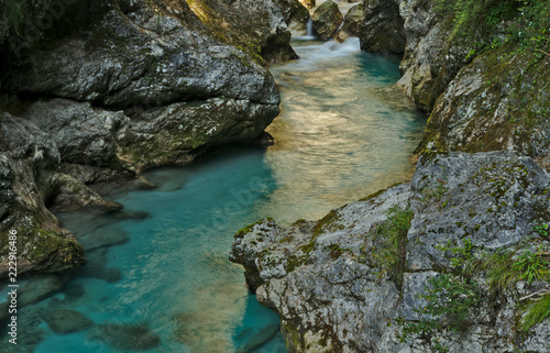 Scenic landscape in Tolmin gorge in Slovenia © Olja