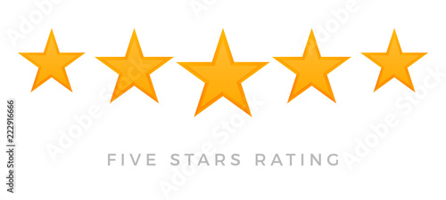5 star rating icon vector. Rate vote like ranking symbol